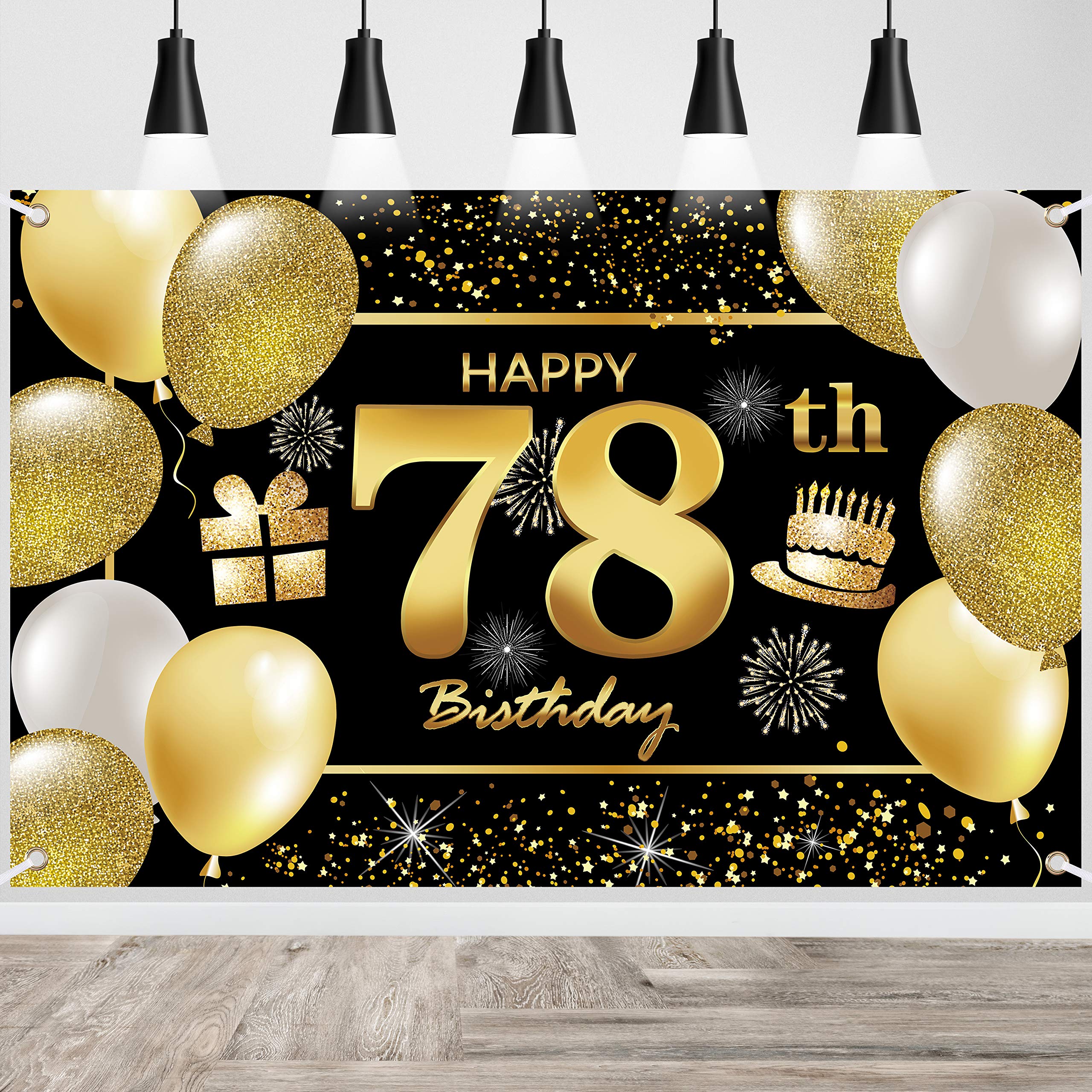 78th Happy Birthday Banner IMISI Birthday Decorations Birthday Backdrop Decorations for a Party