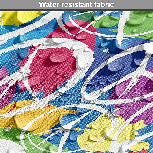 Miniatura 221 de Ambesonne Tela Geométrica por Yarda, Diseño Monocromo Patrón Abstracto de Líneas Continuas sobre Fondo Liso, Tela de Punto Elástico para Ropa