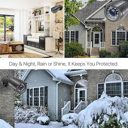Miniatura 5 de ZOSI Paquete de 4 cámaras de seguridad para el hogar HD-TVI de 2MP 1080p HD-TVI 1920 TVL, 24 LED, visión nocturna de 80 pies, ángulo de visión de