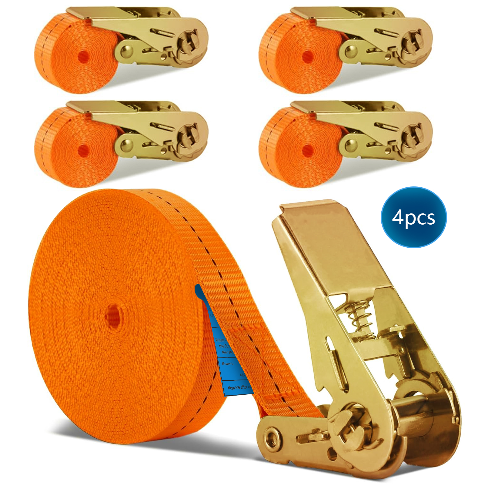 KODIAK STRAPS Spanngurte 6m - 4 Stück Mit Ratsche Für Ladungssicherung