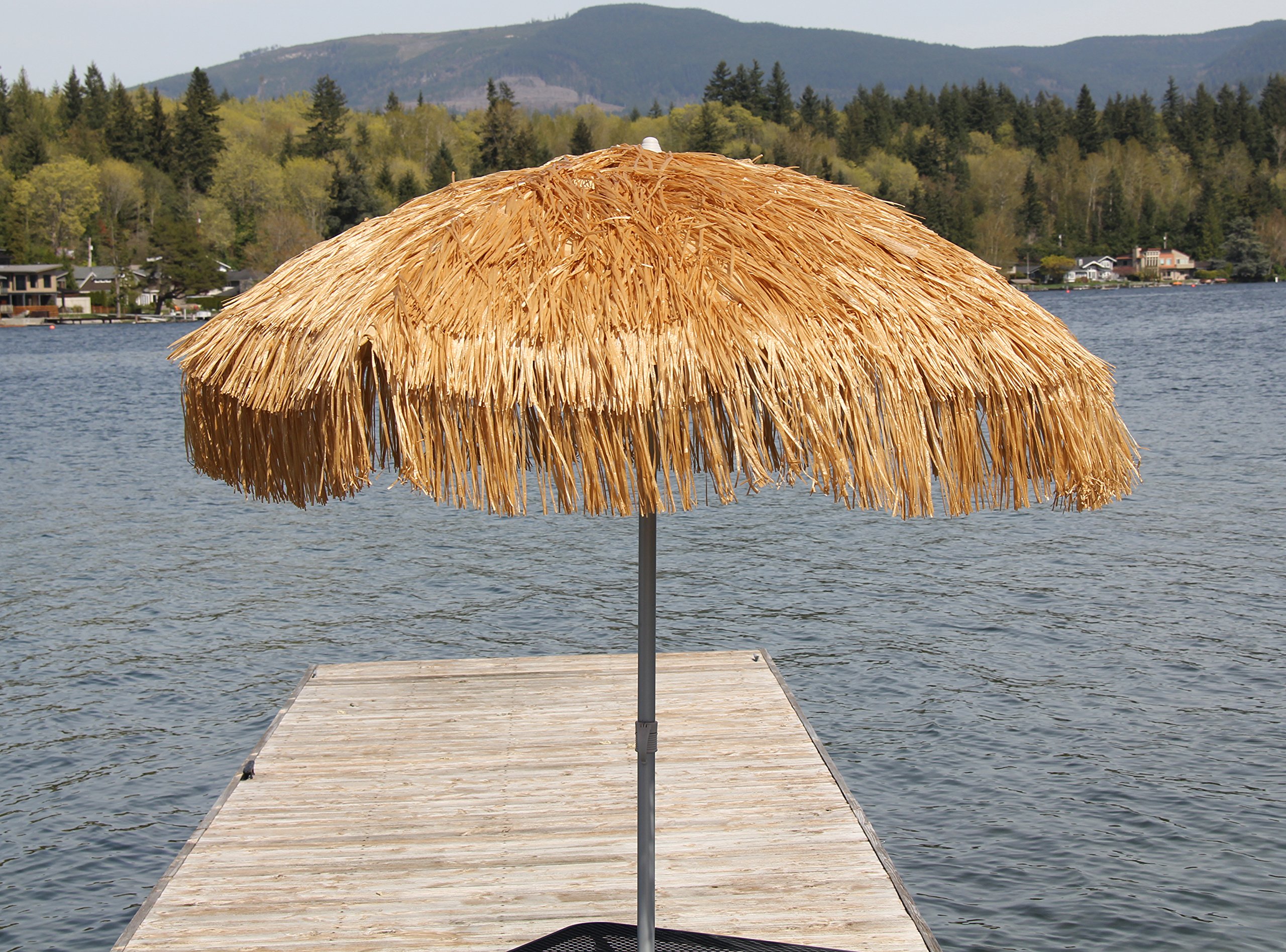 DestinationGear Heininger 1266 Palapa Tiki Brown 6' Patio Pole Umbrella