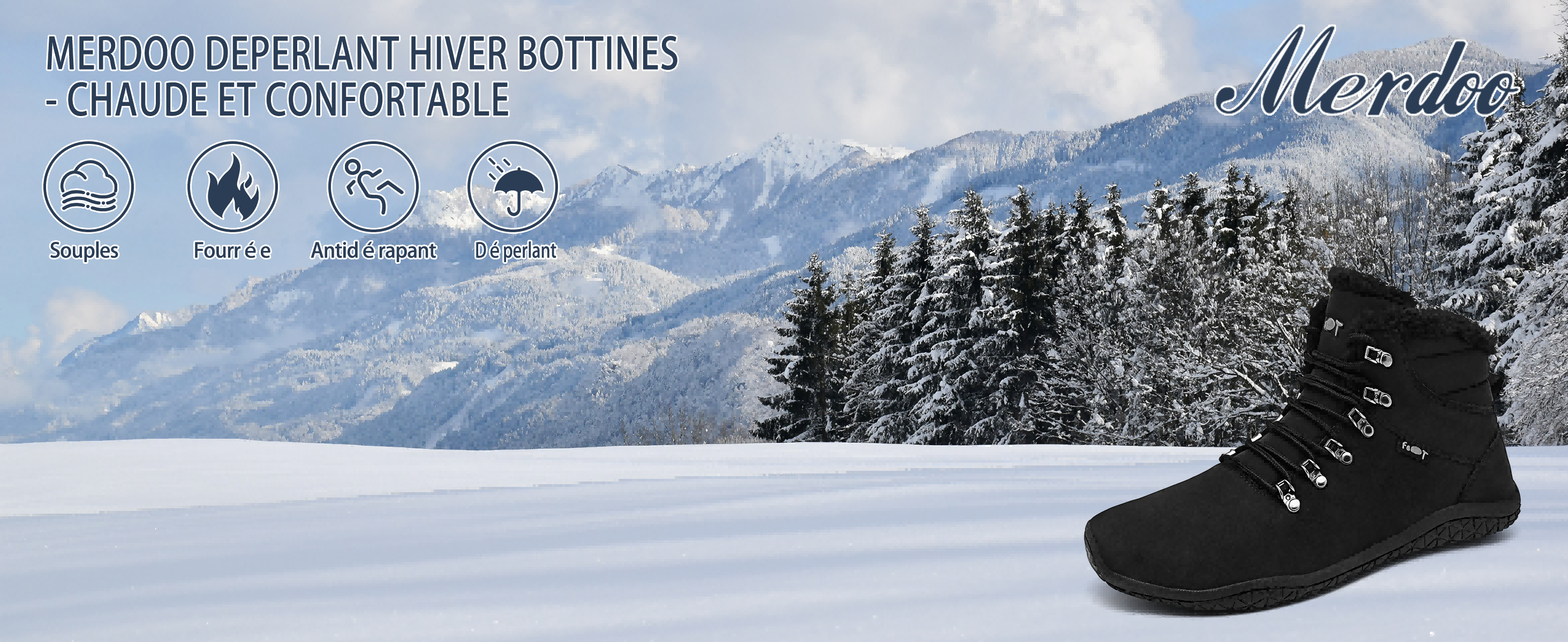 Chaussures Barefoot Hiver Thermiques Unisexes - Antidérapantes, Pour Randonnée Et Plein Air, Doublure Chaude