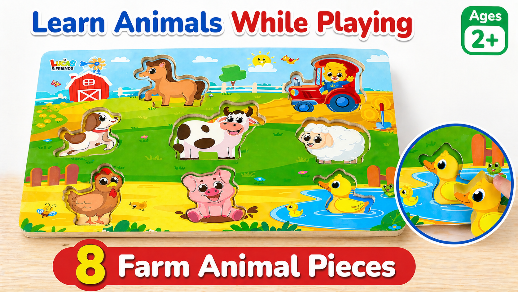 Amazon.com: Farm Animals Toys for Ages 2-4, Wooden Montessori Toys