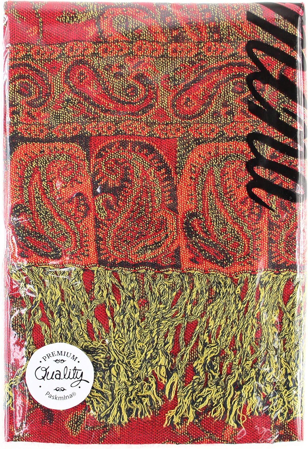 PASKMLNA Reversible Paisley Pashmina Shawl Wrap Elegant Colors - Image 5