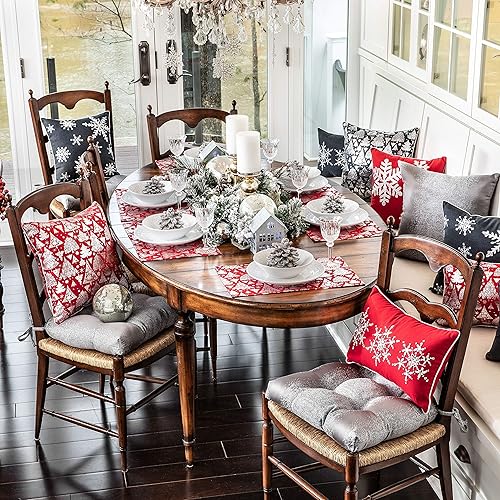 Miniatura 5 de Pillow Perfect Jeweled - Almohada lumbar decorativa con diseño de copo de nieve, 1 unidad (paquete de 1), color gris