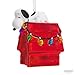 Hallmark Peanuts Snoopy on Holiday Doghouse Christmas Ornament, Blown Glass