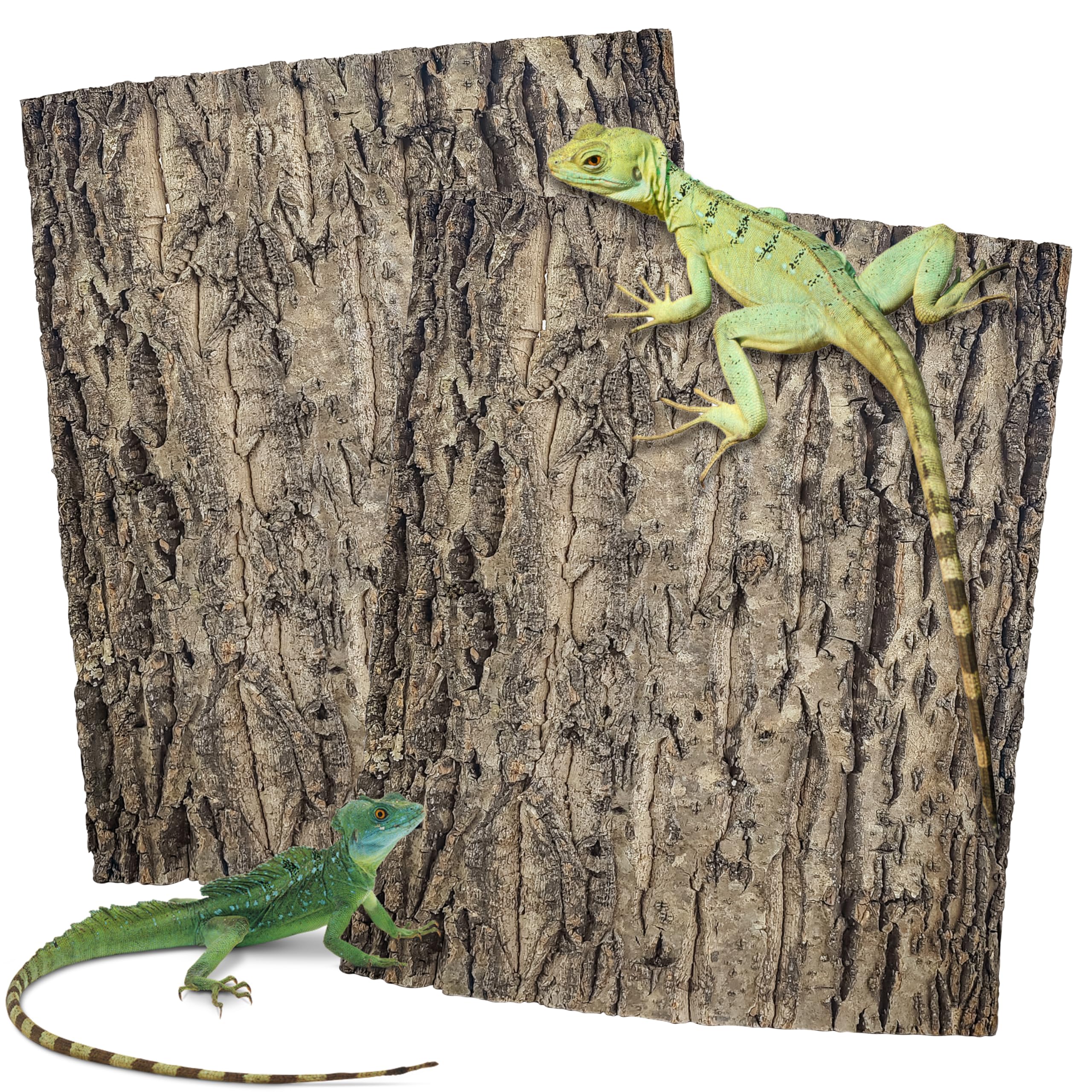 Sysmashing 2PCS Cork Terrarium Background 9.84x11.8in Natural Cork Large Bark Backdrop Reptile Climbing Mat Habitat Decor for Spider Lizard Chamelon