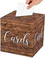 Vista 6 de AWSICE Caja de tarjetas con patrón de madera – 1 juego de caja de recepción de tarjetas para regalo sobre dinero – Boda nupcial baby shower