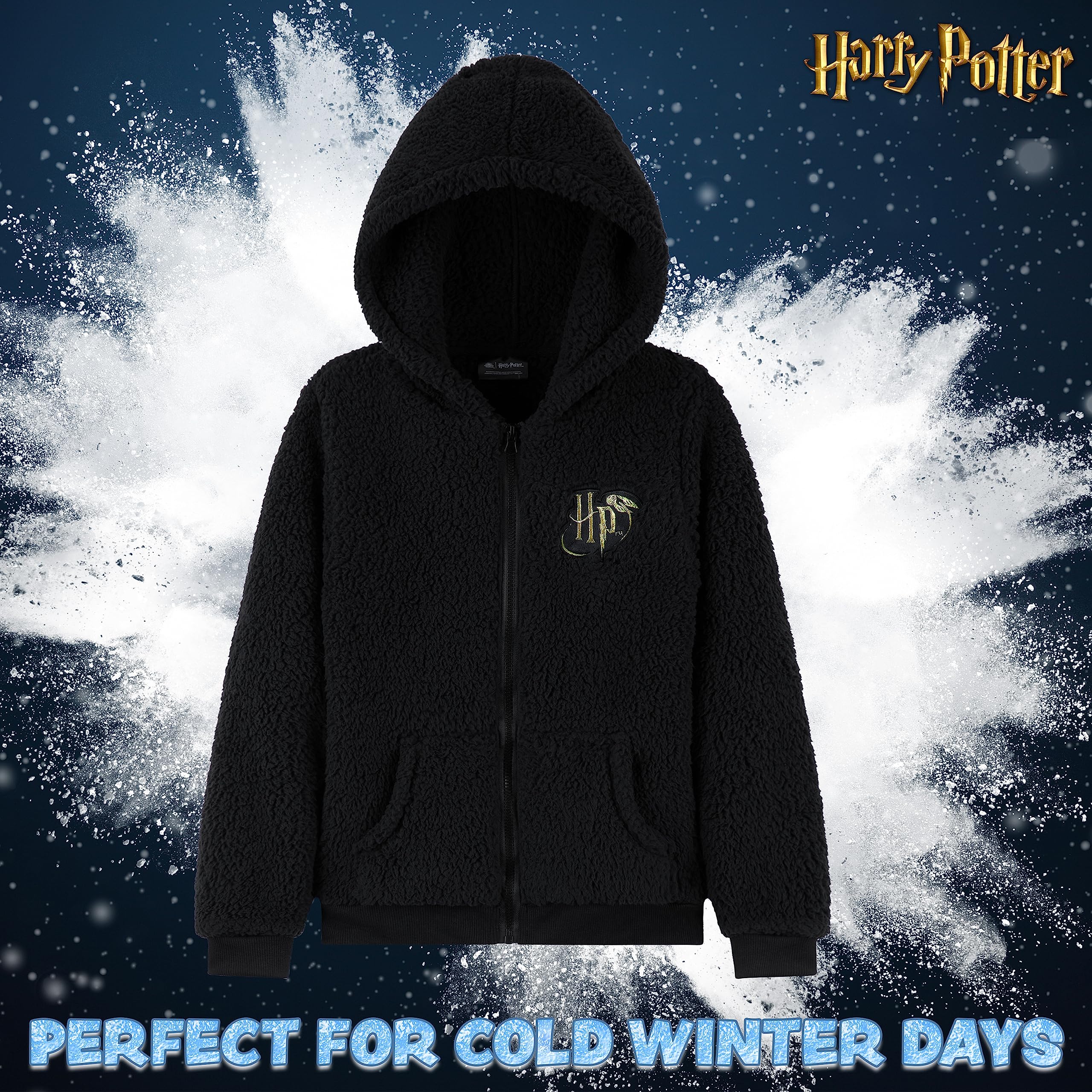 Harry Potter Felpa Bambina Ragazza con Zip, Felpa Invernale in Pile Teddy 7-18 Anni