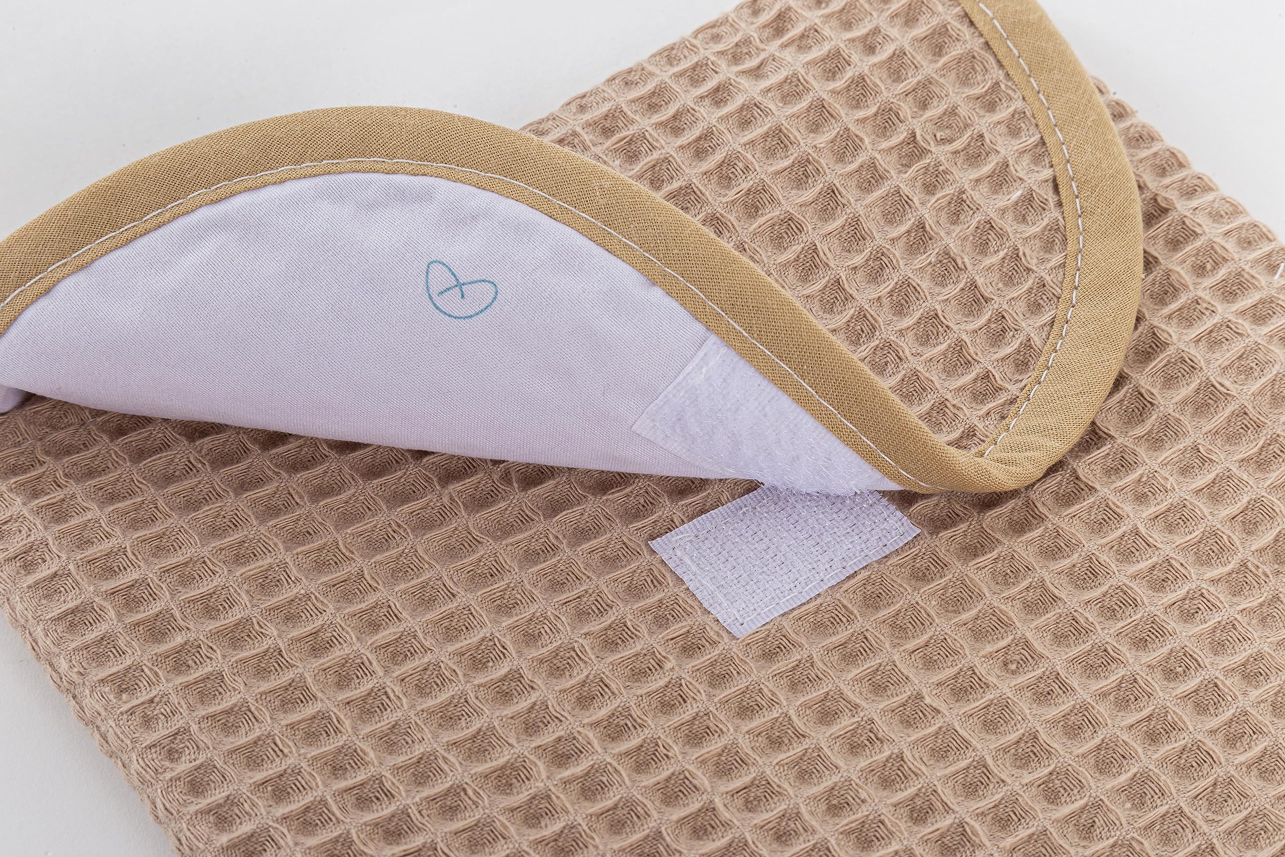 mi bollito Organiser bag for diapers and baby wipes 100% cotton waffle fabric, quick Velcro closure, practical and stylish - Image 2
