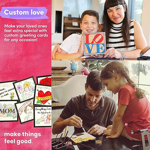 Miniatura 6 de Cupixel Juego de dibujo de tarjetas de felicitación de rastreo, juego de suministros de arte para tarjetas, proyector de arte y rastreo, juego de