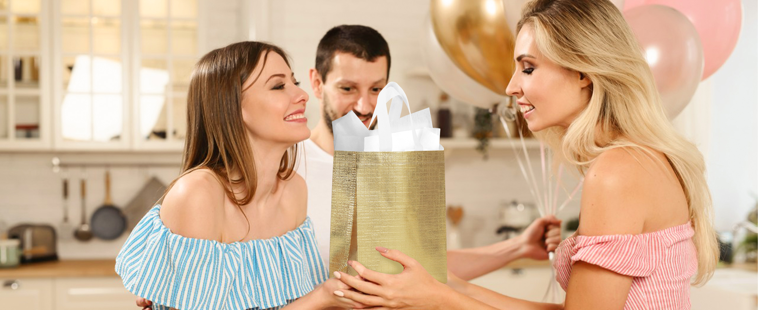 cabzymx 16 Pcs Metallic Bling Small Gift Bags Bulk with Cardboard Bases, Glossy Gold Reusable Party Bags for Birthday, Wedding, Christmas, Parties- 10.2x3.9x8.3 In