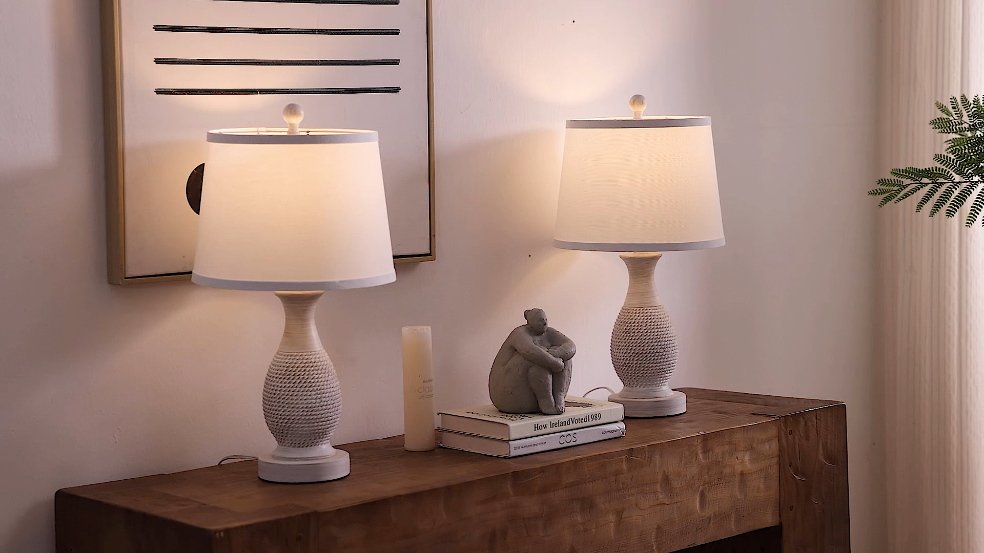 PARTPHONER Table Lamps Set of 2, Bedside Touch Lamp with USB C+A