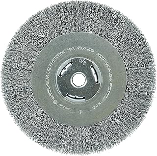 Weiler 36206 Wolverine 8" Crimped Wire Wheel, .014" Steel Fill, Wide Face, 5/8" Arbor Hole, Made in The USA