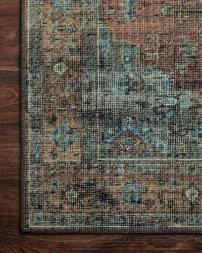 Miniatura 6 de Loloi II Colección Skye SKY-07 - Alfombra redonda tradicional de 8 pies x 8 pies, terracotacielo