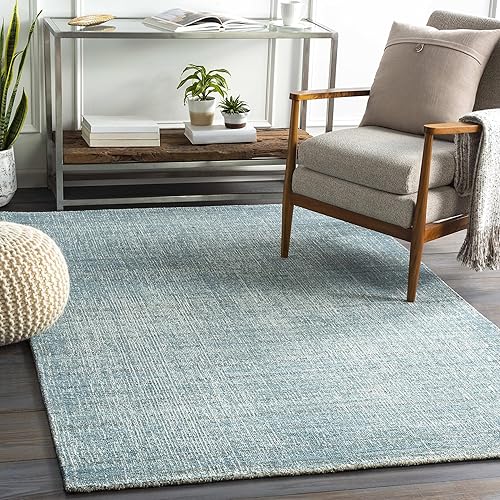 Mark&Day - Alfombras Giles de 4 x 6 pies, alfombra moderna color aguamarina, alfombra azul crema para sala de estar, dormitorio o cocina (4 x 6 pies)