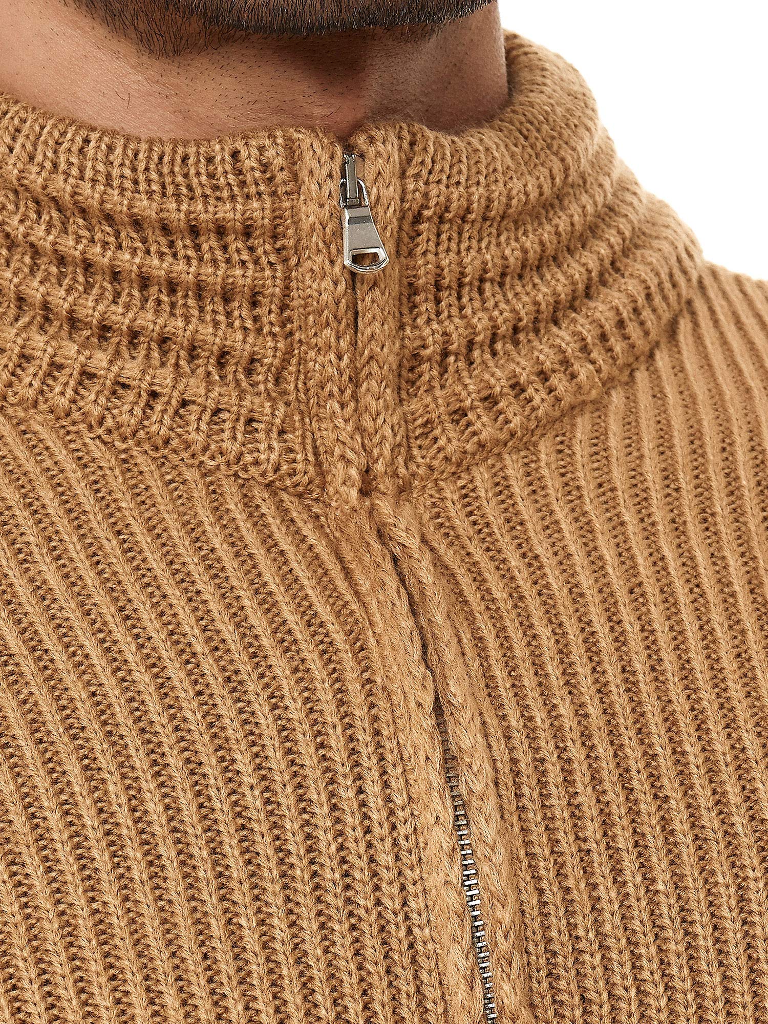 Redbridge Herren Strickjacke Cardigan mit Stehkragen Basic Luxury