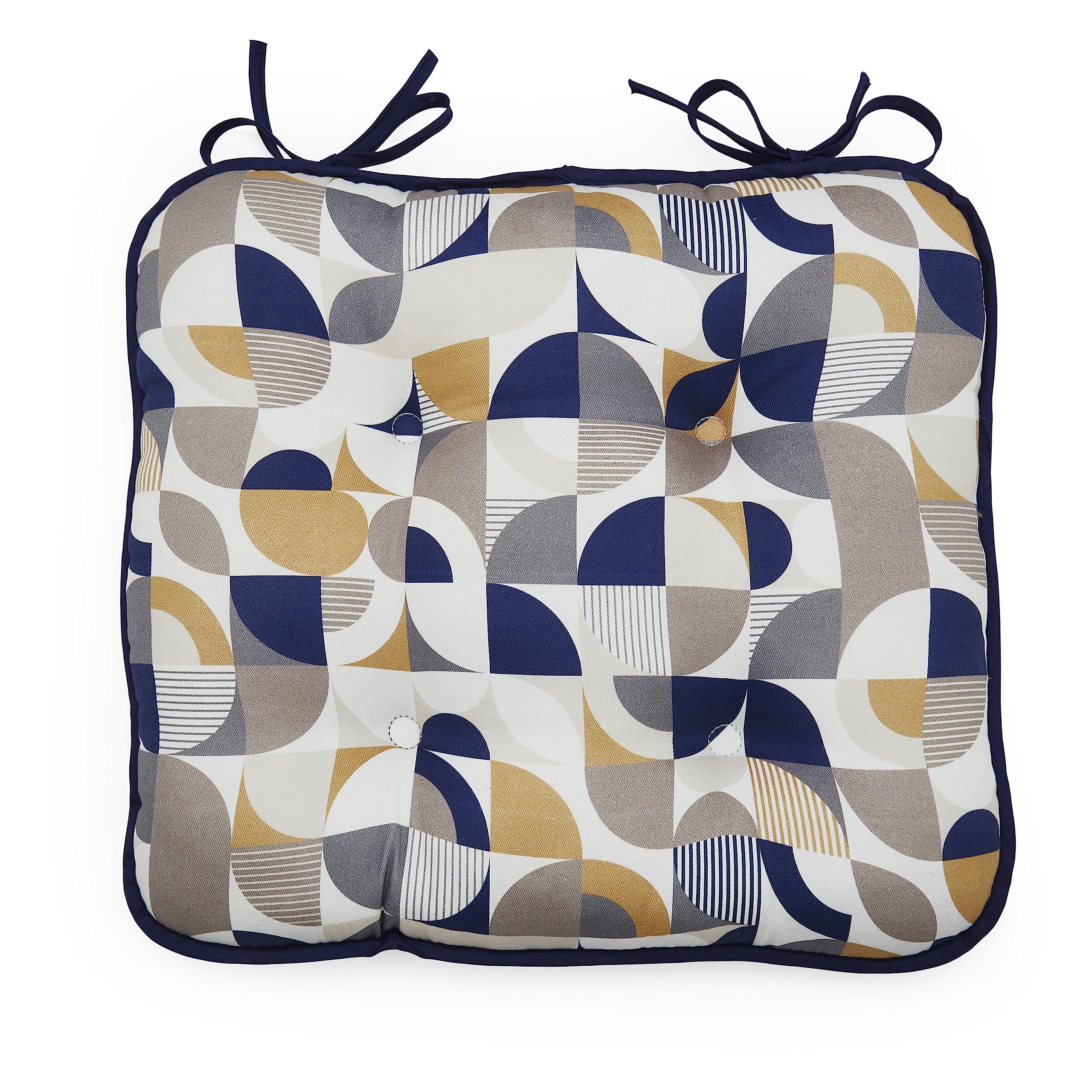 Cooksmart British Designed Chair Cushions | Chair Pads For Dining Chairs | Seat Cushions Great For Adding Extra Padding - Bauhaus Geo