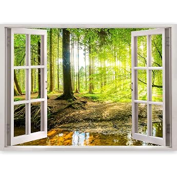Murando 3D Illusion Wall Picture Photo Wallpaper XXL Poster Window View Non-Woven Canvas Panorama Pictures Decoration Sea / Beach / Dunes Design 70 x 50 cm