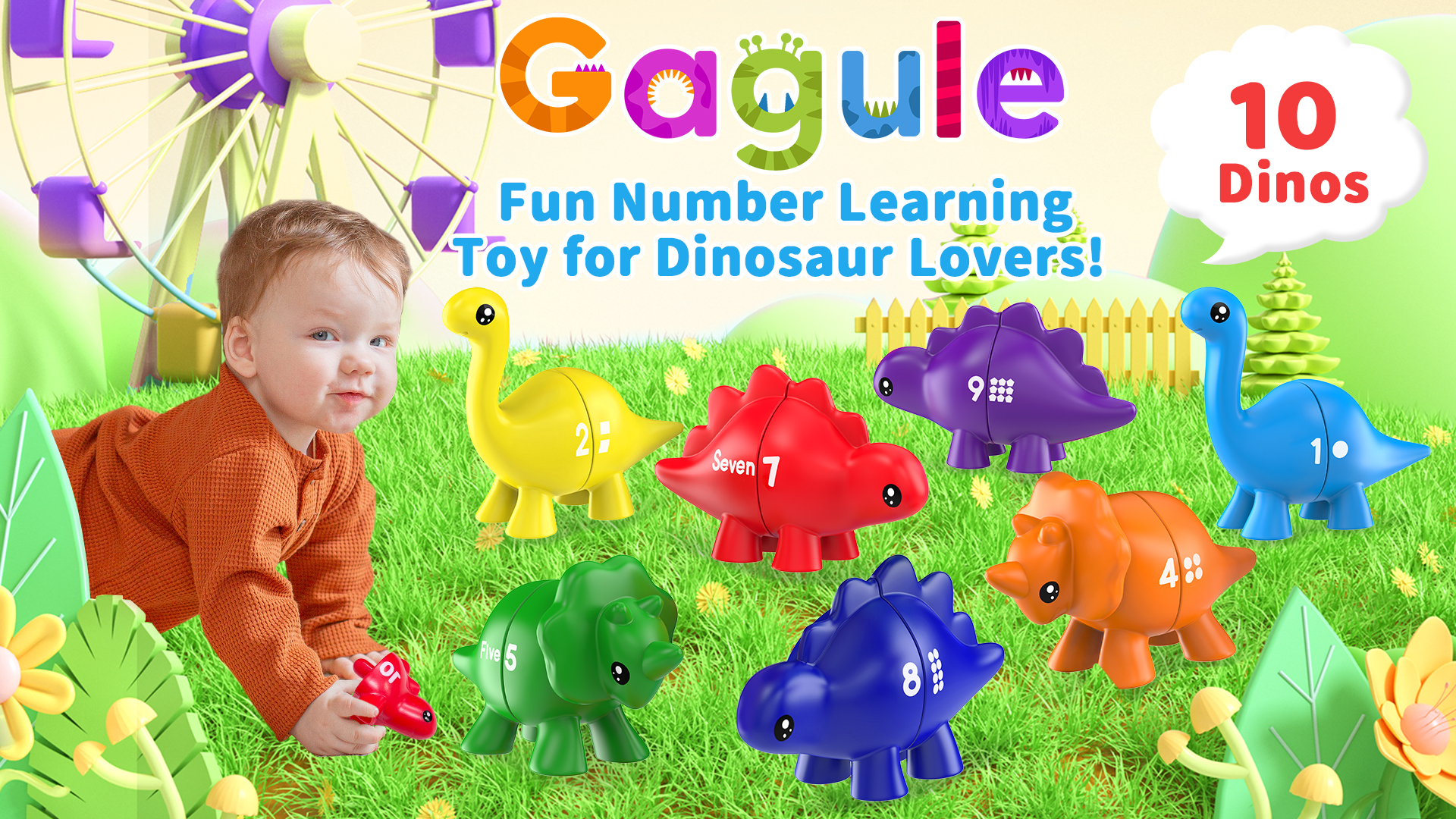 Amazon.com: Gagule Number Dinosaur Toys for Kids 3-5, Montessori