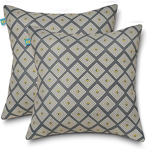 Duck Covers Almohadas decorativas resistentes al agua, 18 x 18 pulgadas, paquete de 2, mosaico de piedra lunar