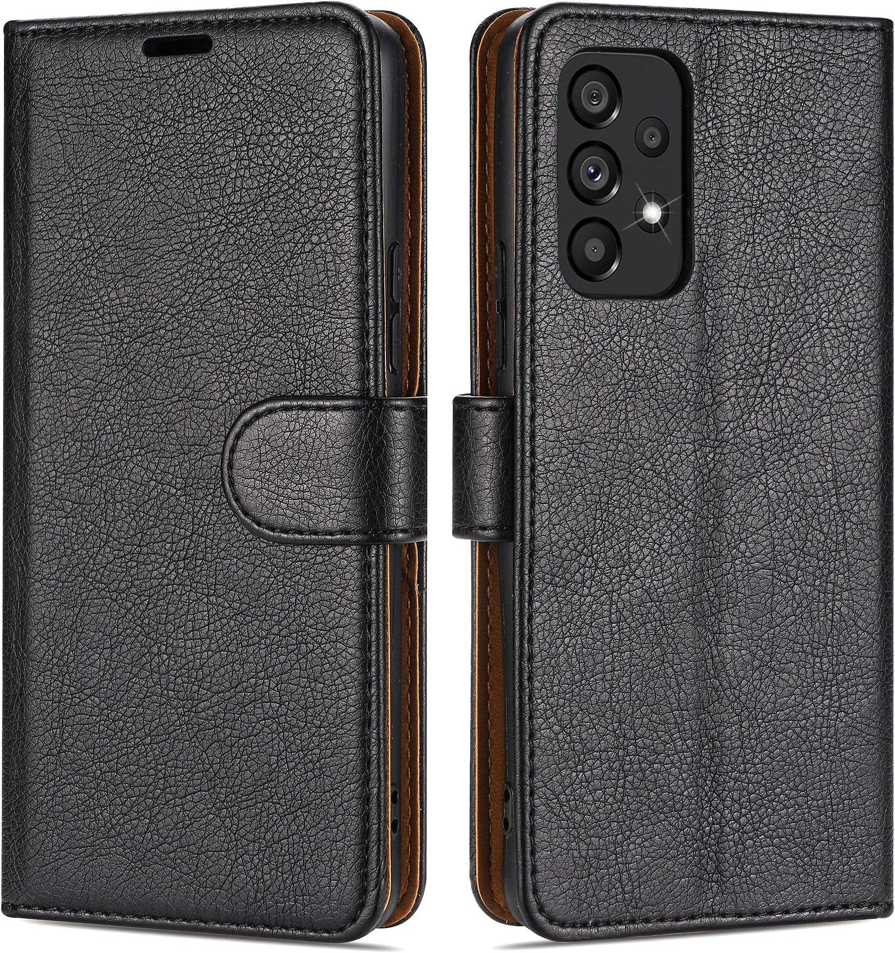 Case Collectionfor Samsung A23 Phone Case - Leather Folio Flip Kickstand Shockproof Cover with RFID Blocking Card Slots Wallet for Samsung Galaxy A23 5G Case Black