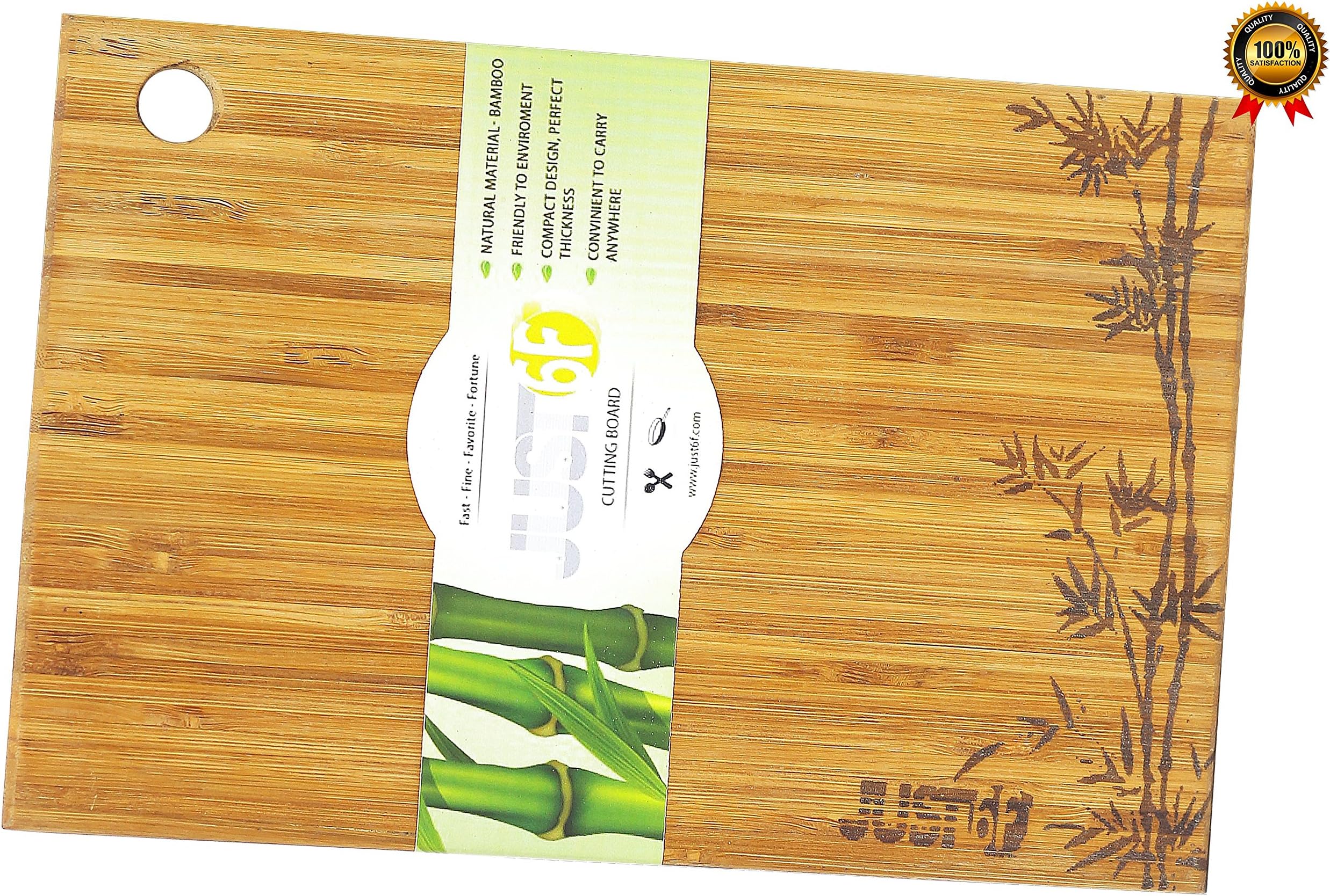 Bamboo Wood Cutting Board For Travel - Compact Design, Perfect Thickness - Convenient To Carry Anywhere - Natural Material Bamboo - Professional Kitchen Cutting Board JUST6F