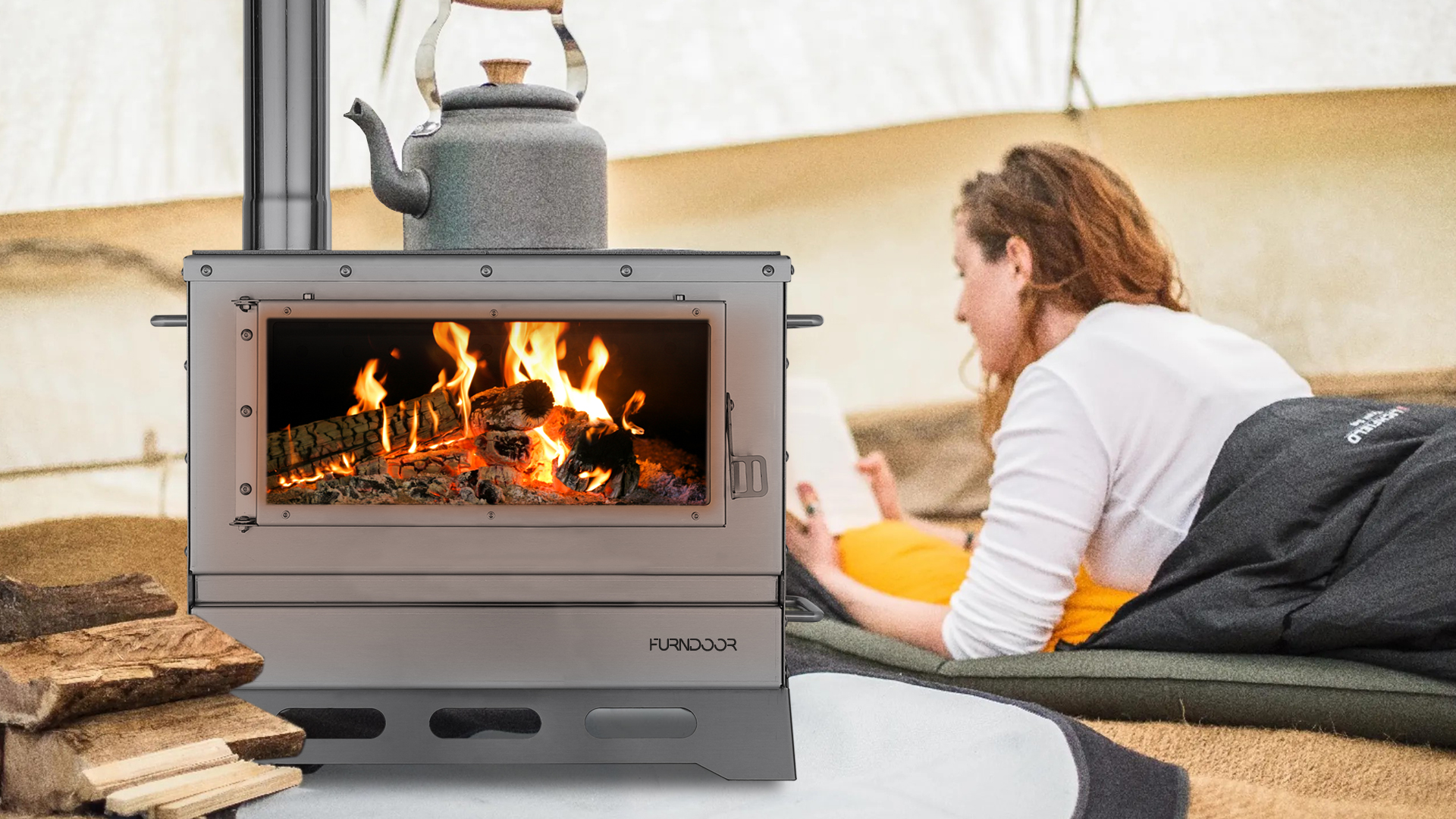 Carivia Estufa De Leña Para Camping, Estufa De Leña Portátil, Estufa De Tienda De Campaña Caliente Con Tubos De Chimenea Seccionales, Estufa De Tienda Al Aire Libre, Estufa De Calefacción Para