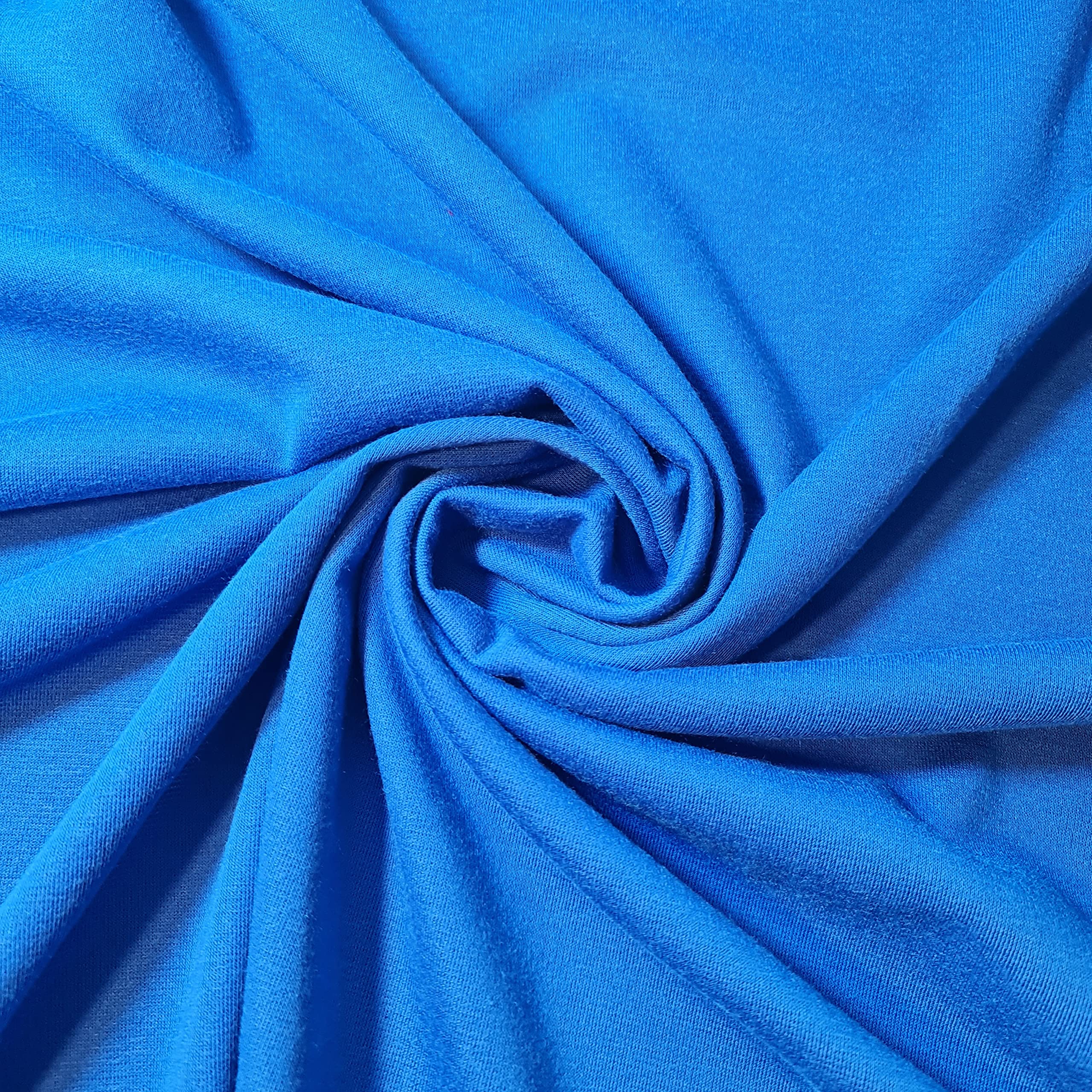 Jersey Stretch Fabric Ponte Roma 4 Way Stretch Dressmaking Material (Blue)