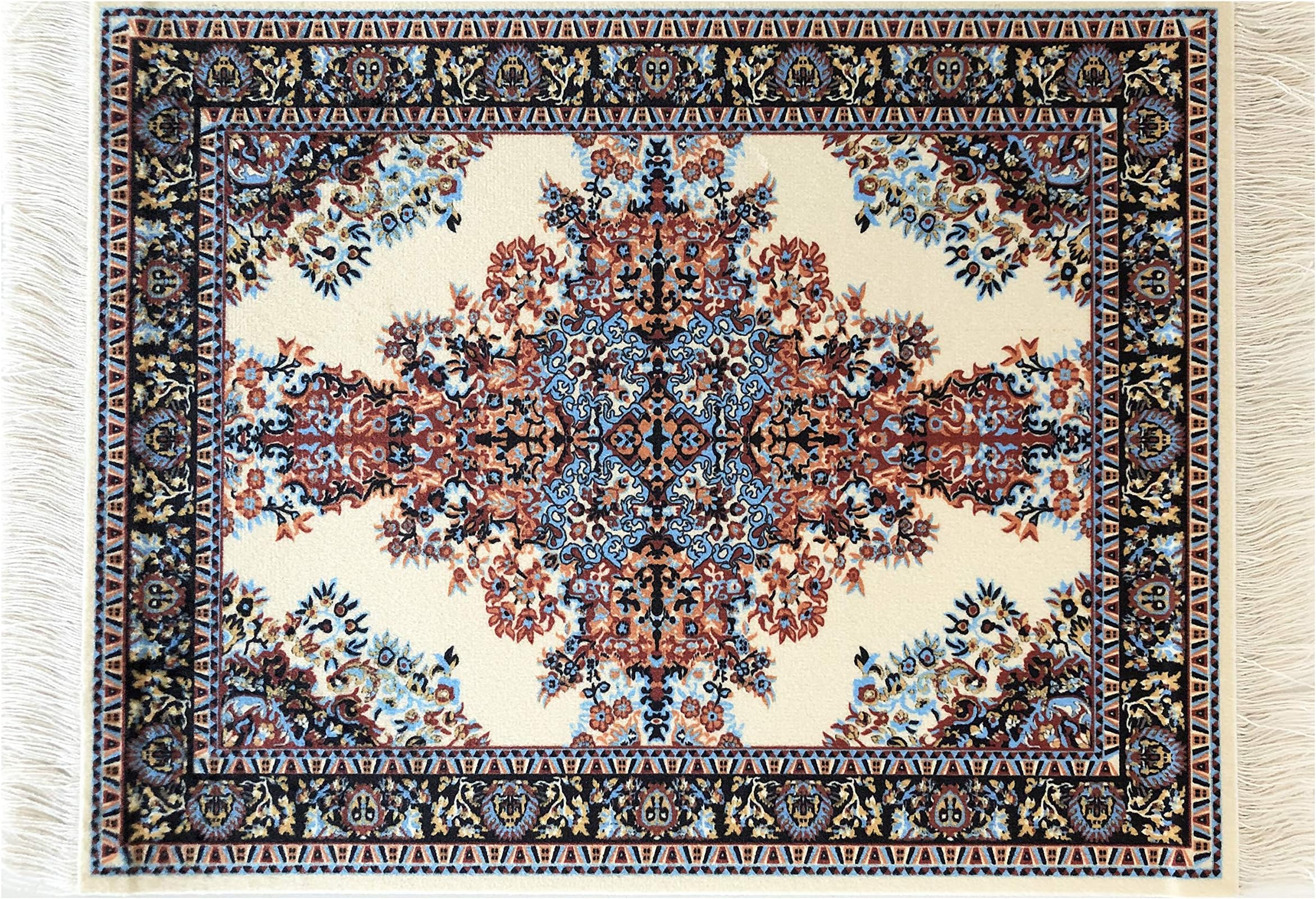 Inusitus Rug-Style Computer Mouse Pad - Carpet Mousemat - Square - Great Gift (Beige-)