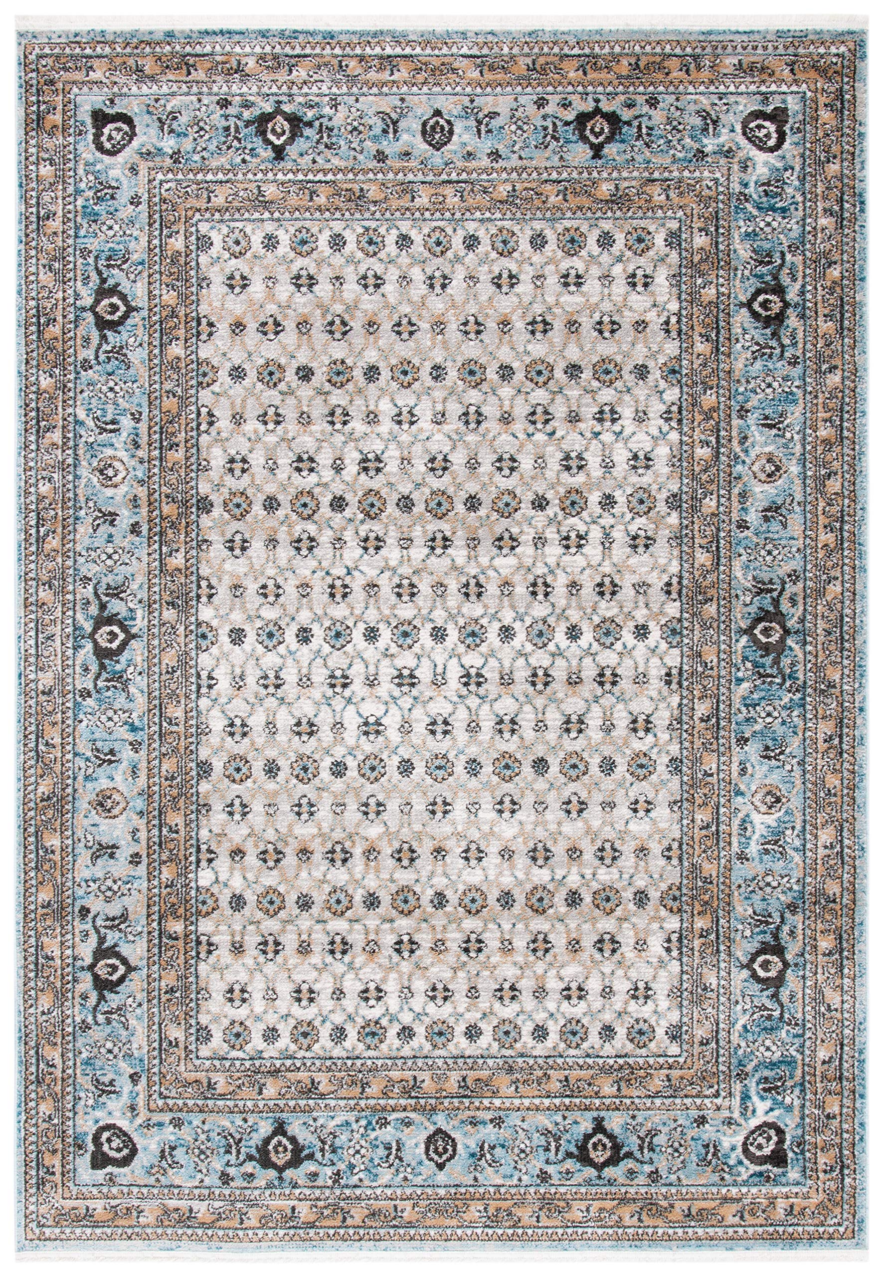 Safavieh Tapis Contemporain pour Salon, Salle à Manger, Chambre à Coucher - Shivan Collection, Tapis à Poil Court, Bleu et Rose, 66 X 244 cm