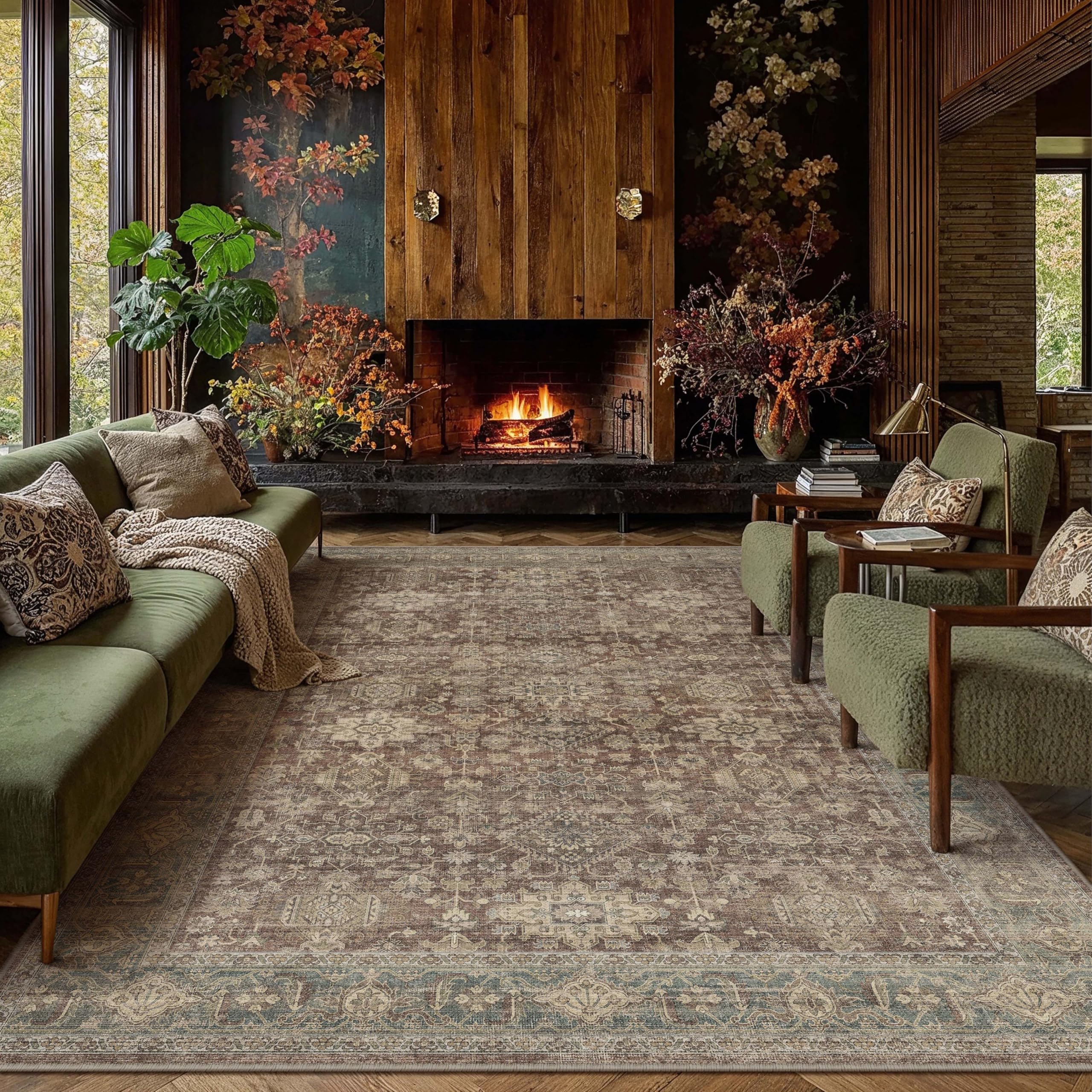 PureCozy Vintage Teppich Waschbarer Carpet Weich