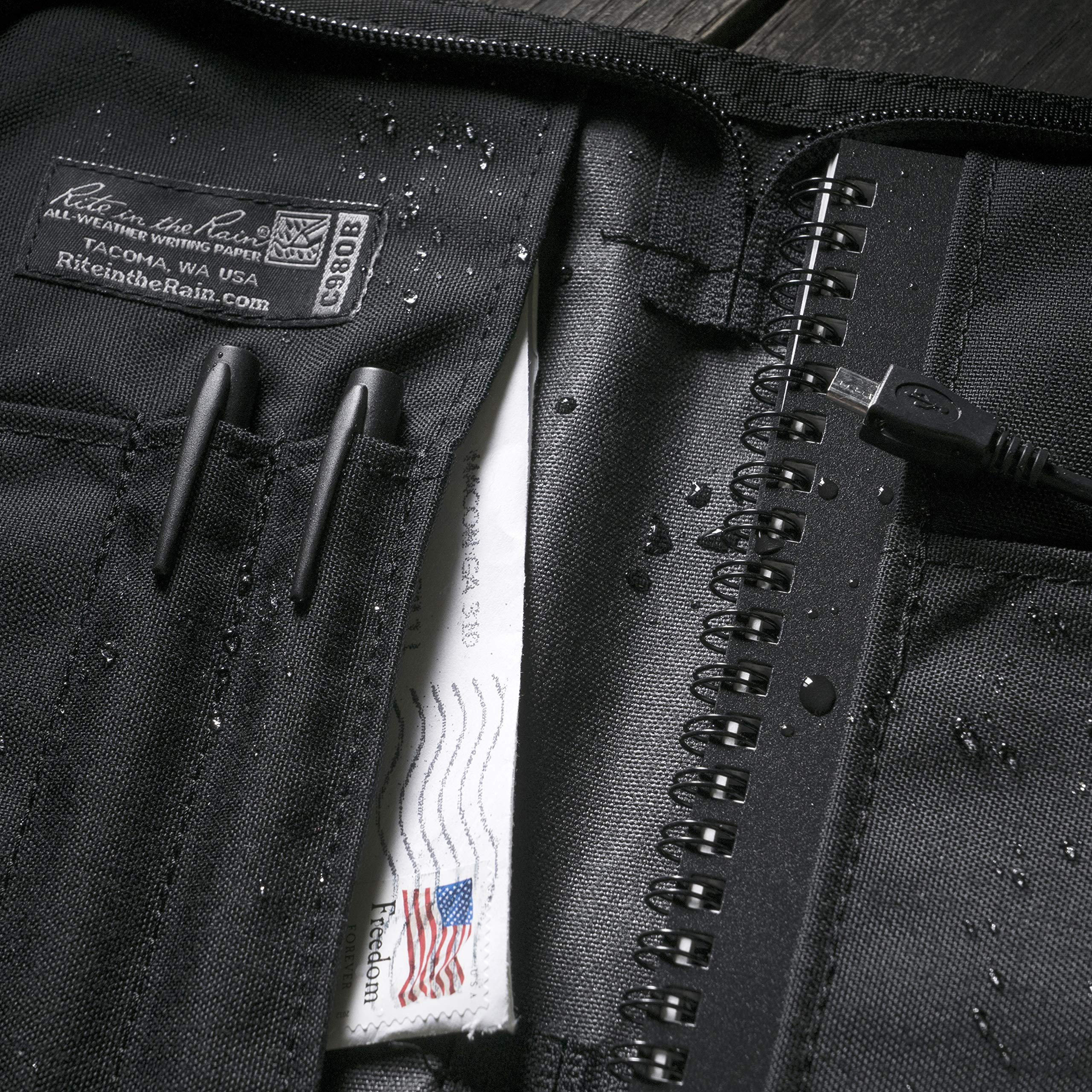 Rite in the Rain, Funda para cuaderno de tela Cordura resistente a cualquier clima, 14 x 22 cm, cubierta negra, N.º C980B)