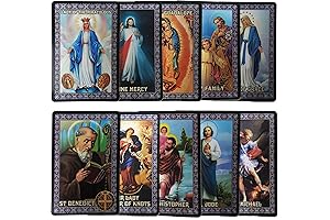Prayer Cards Catholic Saints - Set of 10 Holy Cards for Prayer, Healing, and Faith