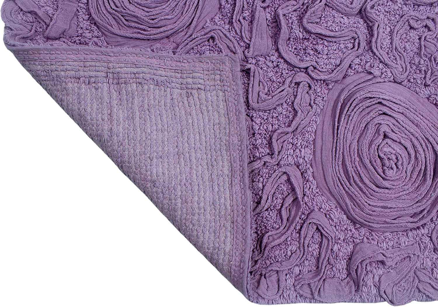Home Weavers Bell Flower Collection Absorbent Cotton, Soft Bath Rug, Machine Washable and Dry, 20"x20", Purple : Home & Kitchen
