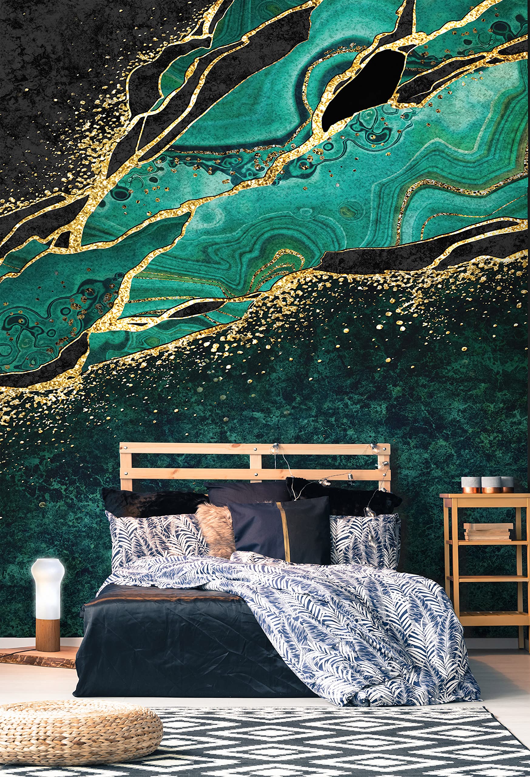 WallArena Vlies Fototapete, Marmor, 416x254cm | Fototapeten - Tapeten - für Wohnzimmer Schlafzimmer - Vliestapete Wandtapete Tapete 3D Effekt- inkl. Kleister