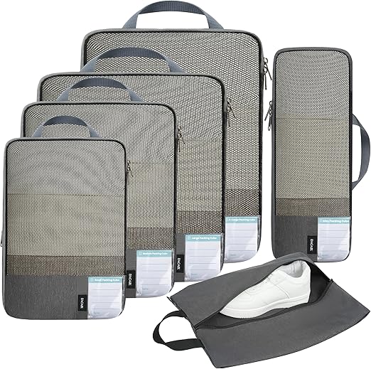 BAGAIL 4 Set/6 Set Compression Packing Cubes for Travel, Compressible Packing Organizers Travel Accessories for Luggage Suitcase