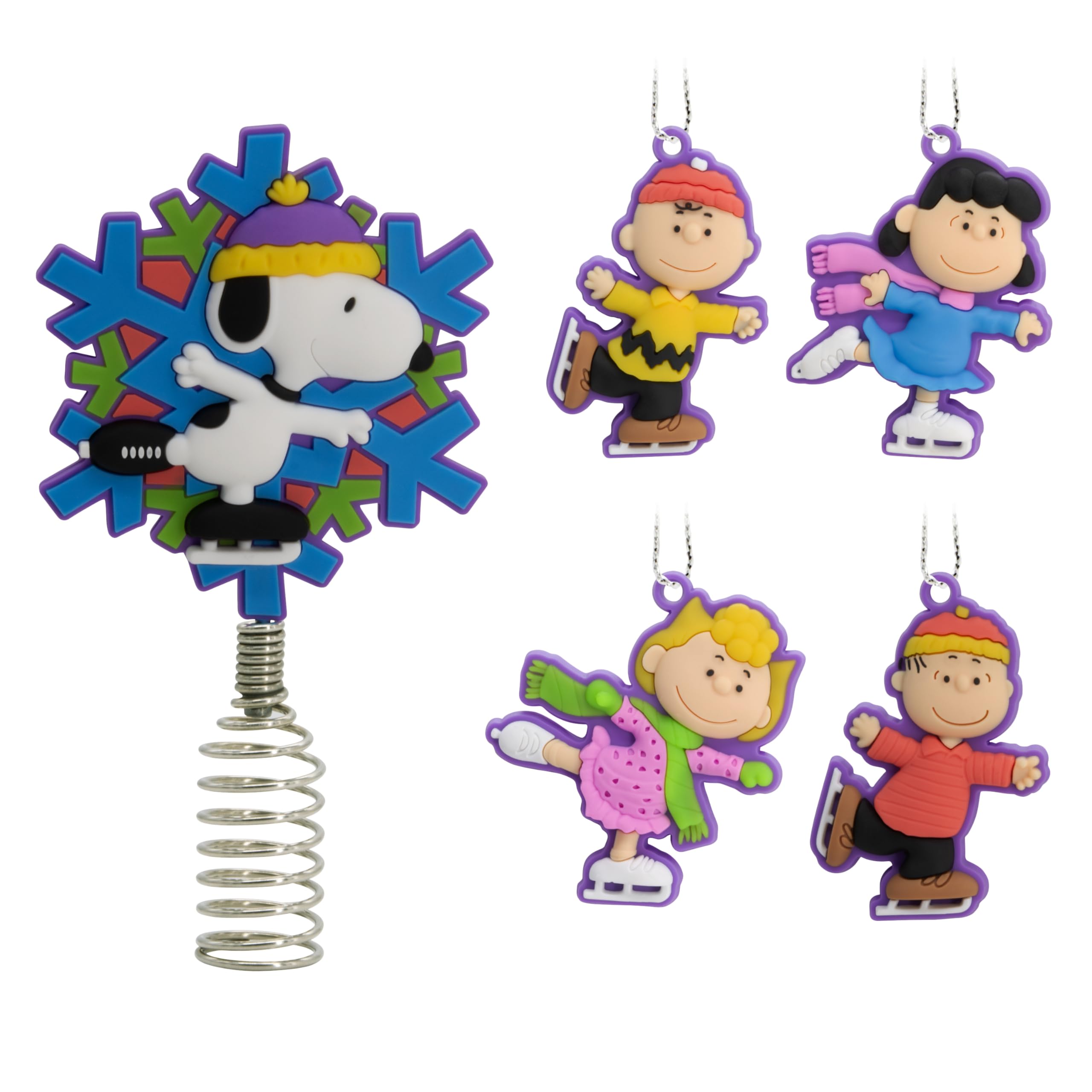 Hallmark Peanuts Mini Christmas Tree Topper and Ornaments, Set of 5