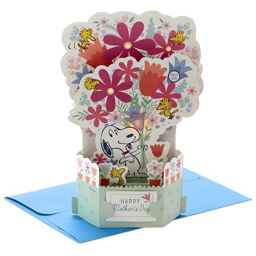 Hallmark 13" Large Mother's Day Gift Bag with Tissue Paper and Card (Love You Mom, Lavender, Modern Flowers)