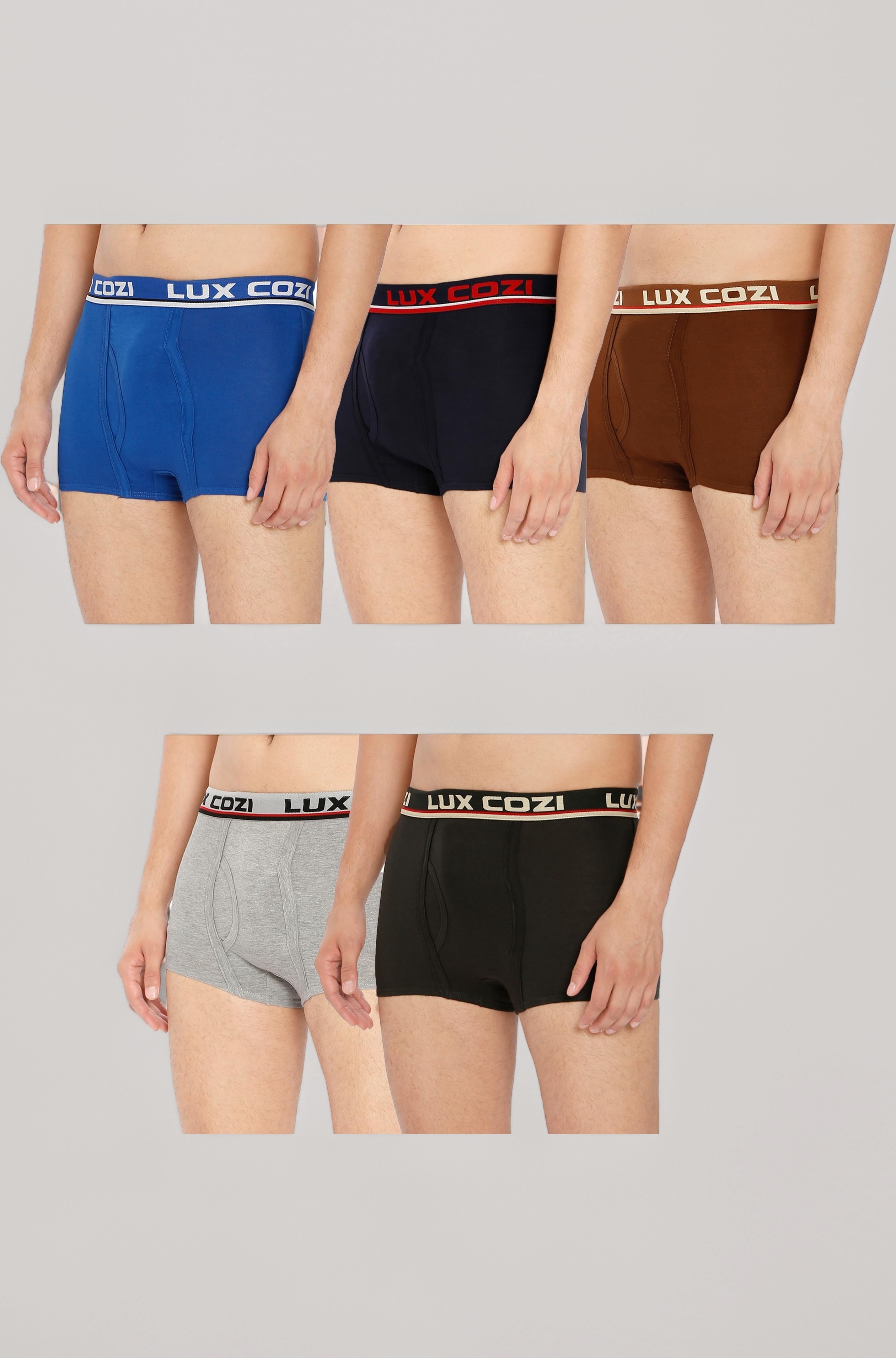 Men's Cotton Trunks Solid,Breathable (Pack of 5)