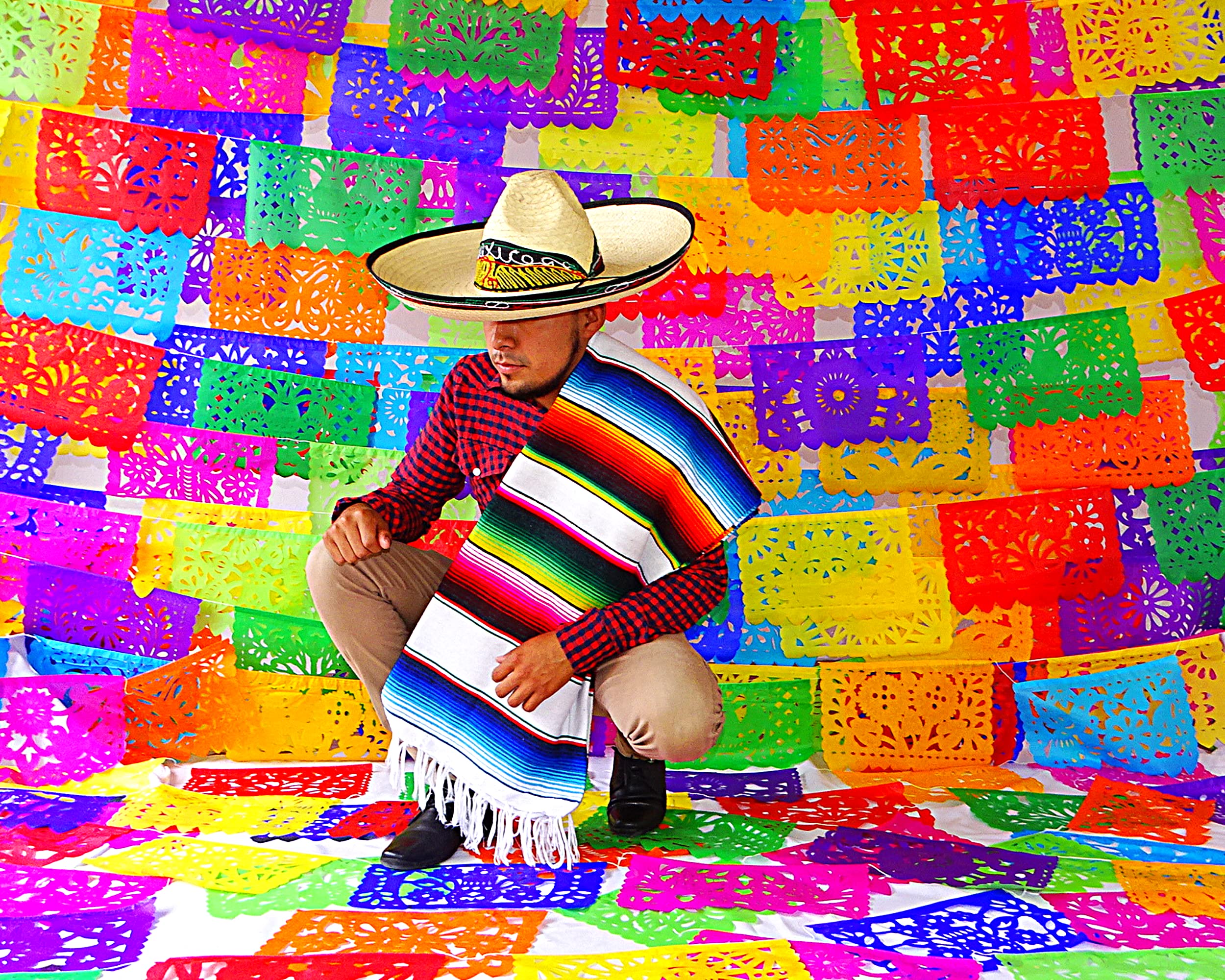 Buy 5 Pk Fiesta Party Decorations, Papel Picado Banner 60 ft total Cinco de Mayo tissue PAPER