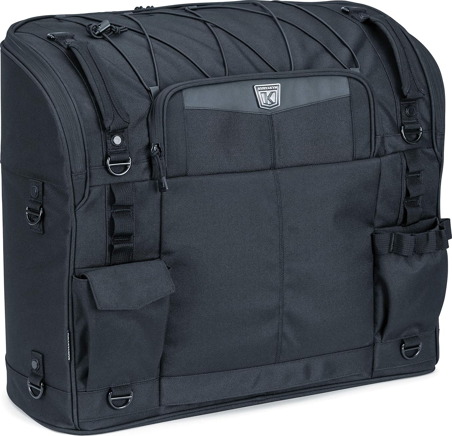 Kuryakyn 5286 Momentum Wanderer Motorcycle Travel Luggage: Weather Resistant Touring Seat Bag, Black
