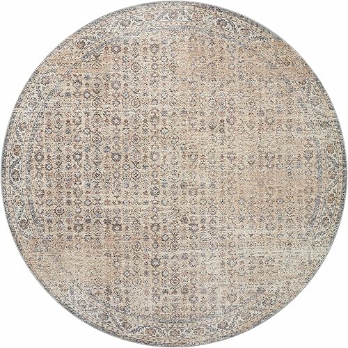 Miniatura 7 de Angela Rose x Loloi Blake Collection BLA-04 - Alfombra decorativa BeigeDenim de 4 pies x 5 pies 7 pulgadas