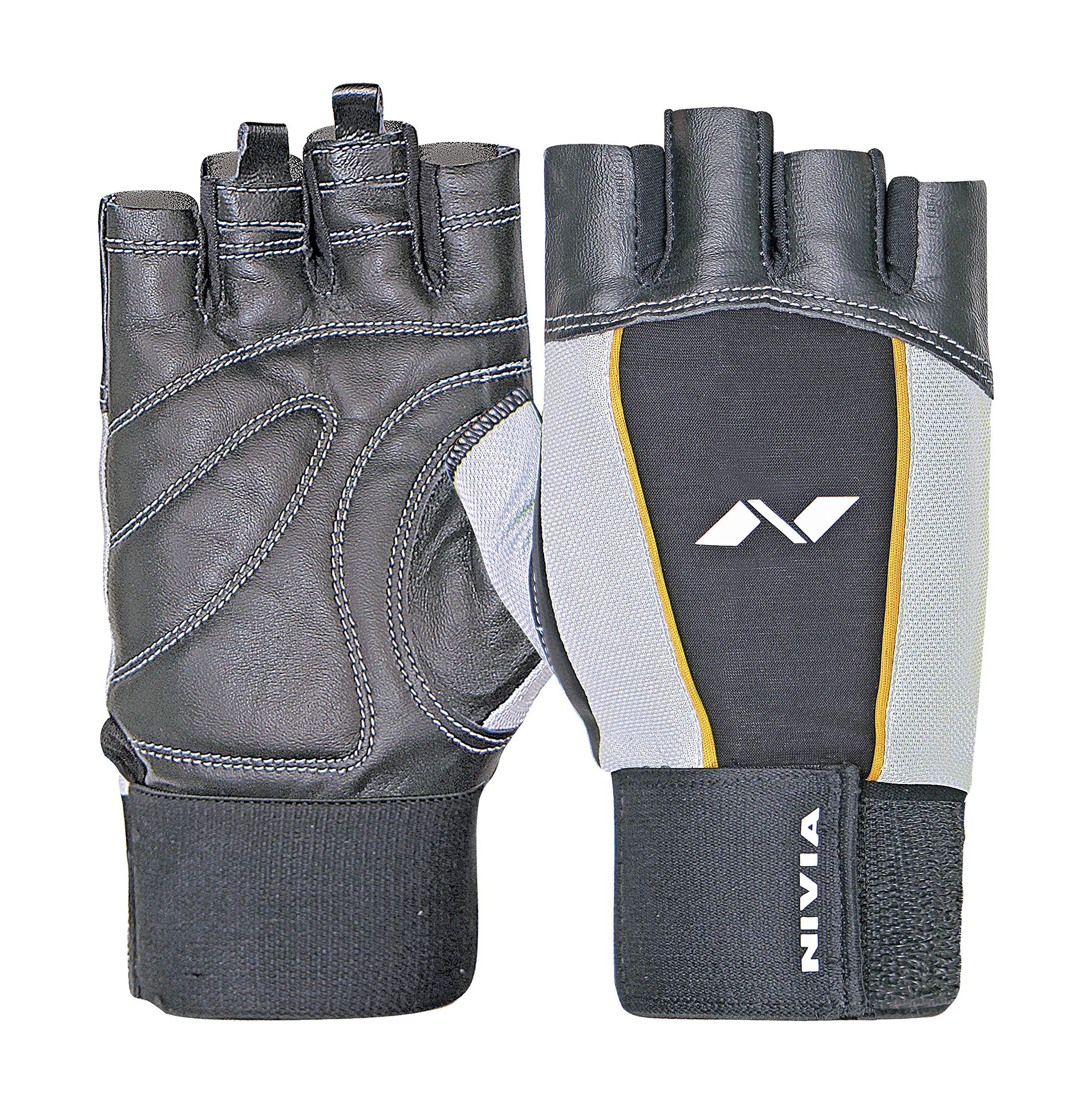 Nivia Leather Gloves, Large - Image 1