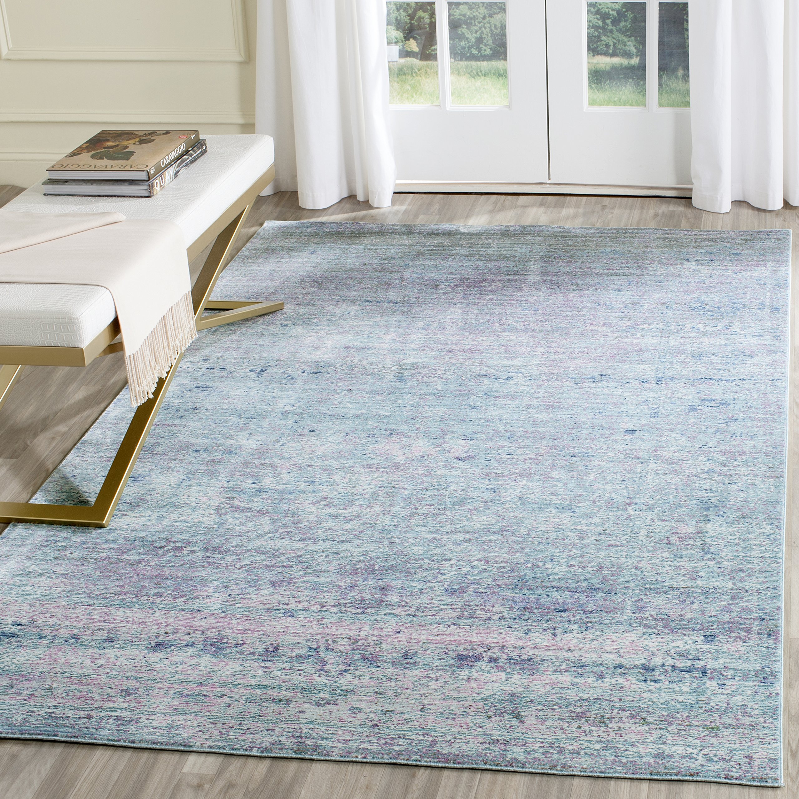 Safavieh Metro-Mod Indoor Woven Rectangle Area Rug, Mystique Collection, MYS920, in Purple / Multi, 122 X 183 cm for Living Room, Bedroom or Any Indoor Space