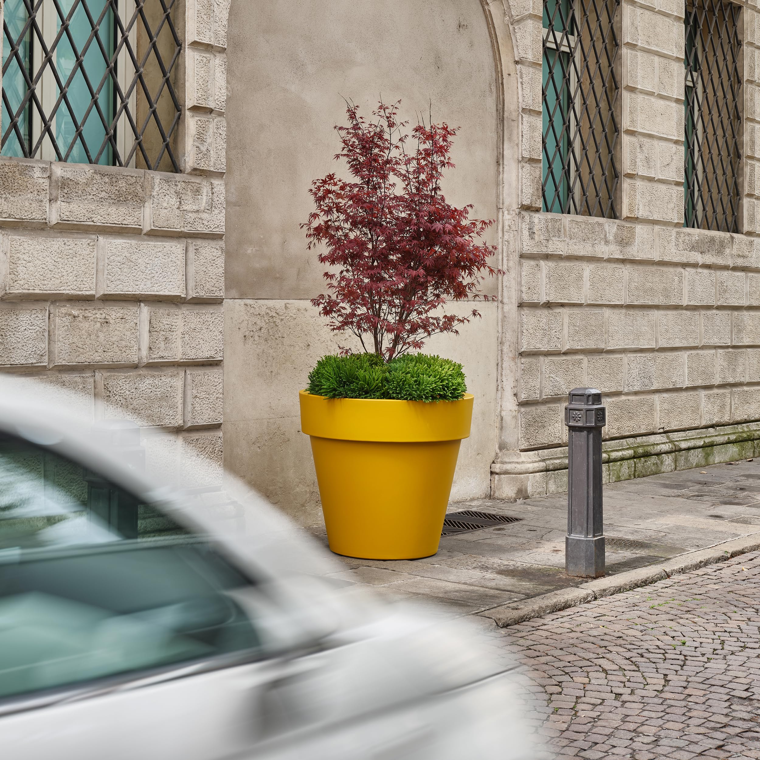Tecnokit Tera Grand Pot en résine Standard One, Pot pour extérieur et intérieur, Technique de Rotation, Pots pour Plantes et Arbres, résistant aux UV, résistant au Gel, (Antracite, 80 cm)