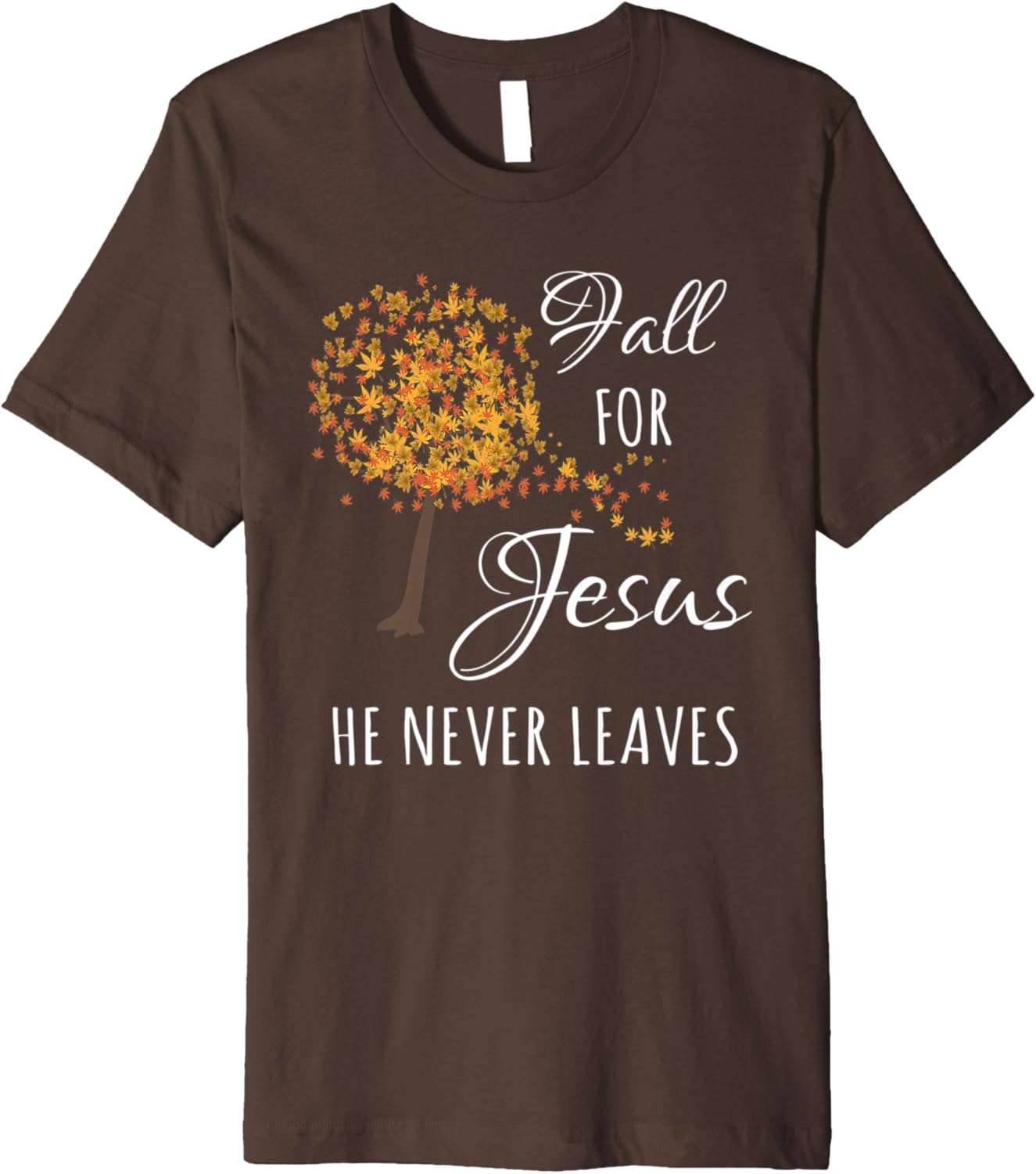 Maple Tree Autumn Fall For Jesus Leaf Falling Autum Season Premium T-Shirt