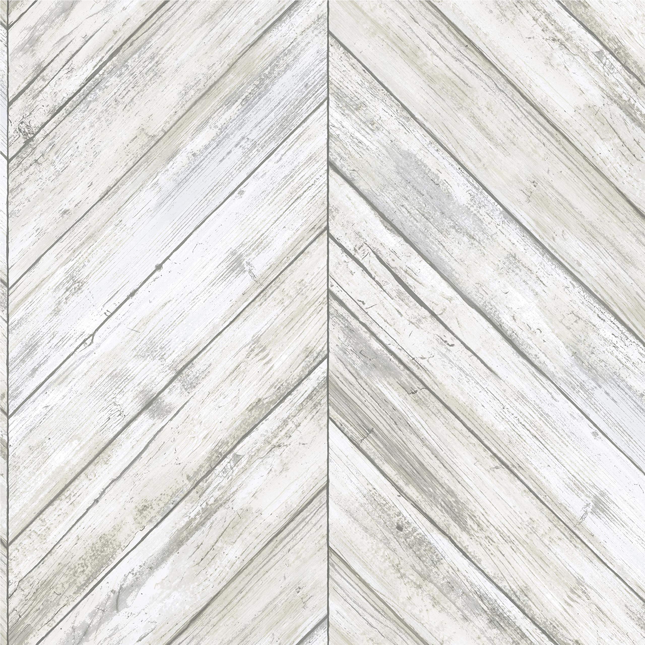 Roommates Herringbone White & Tan Wood Boards Peel and Stick Wallpaper | Removable Wallpaper | Self Adhesive Wallpaper,White/Tan