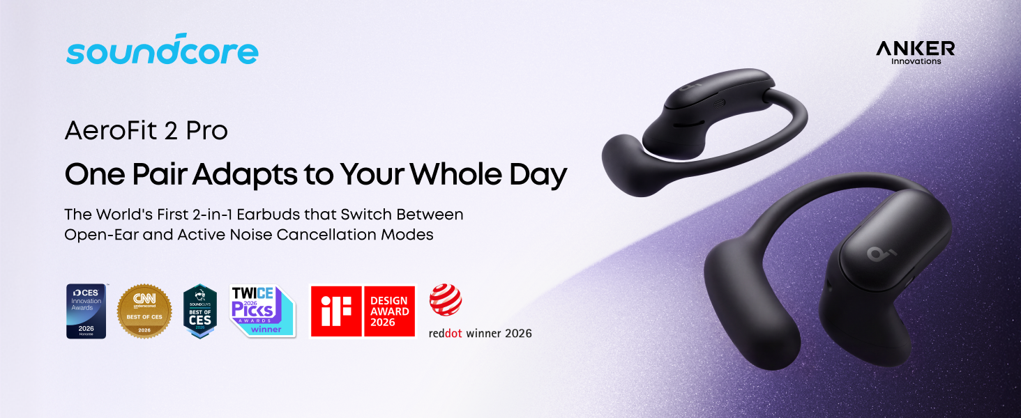 Amazon.com: Soundcore AeroFit 2 Pro by Anker, Dual-Form Earbuds