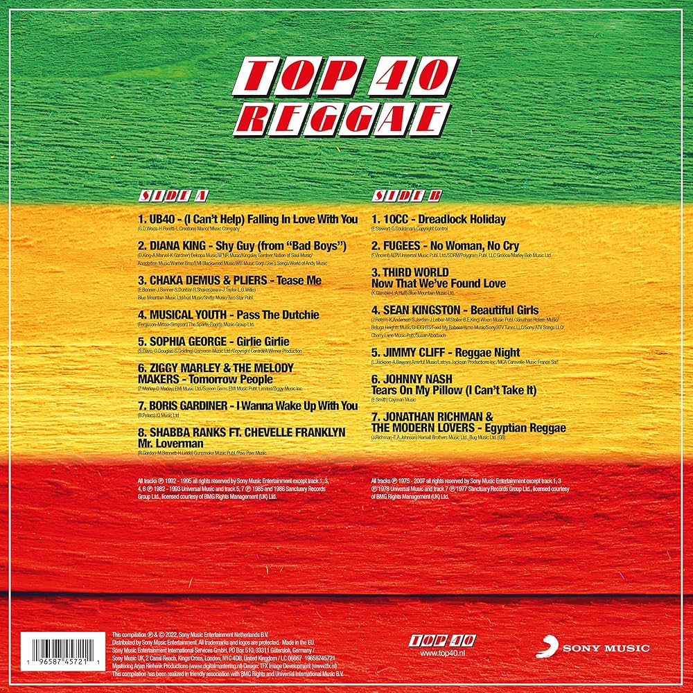 Amazon.com: Top 40 Reggae / Various - 140-Gram Colored Vinyl